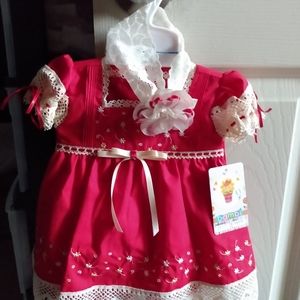 Red formal Preemie dress